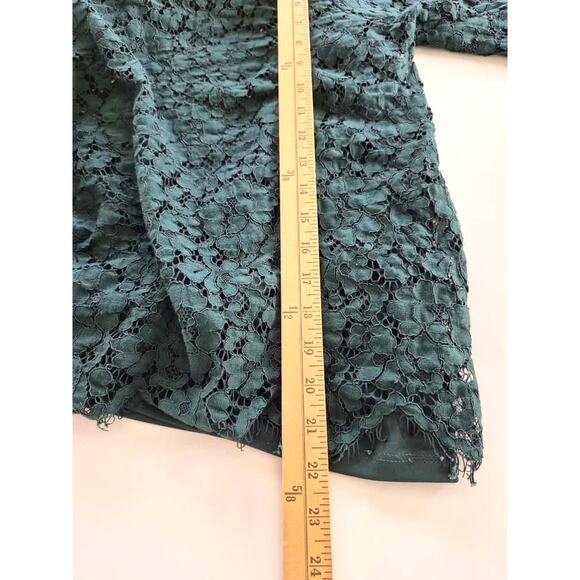 Rafaella Womens Top Size M Open Lace Tank Liner Green Christmas Holiday Boho - Picture 8 of 8